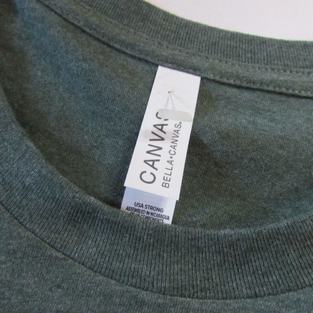 NWOT Bella Canvas Graphic "Ranchy" Collage Short Sleeve T-Shirt - Olive - Picture 4 of 4